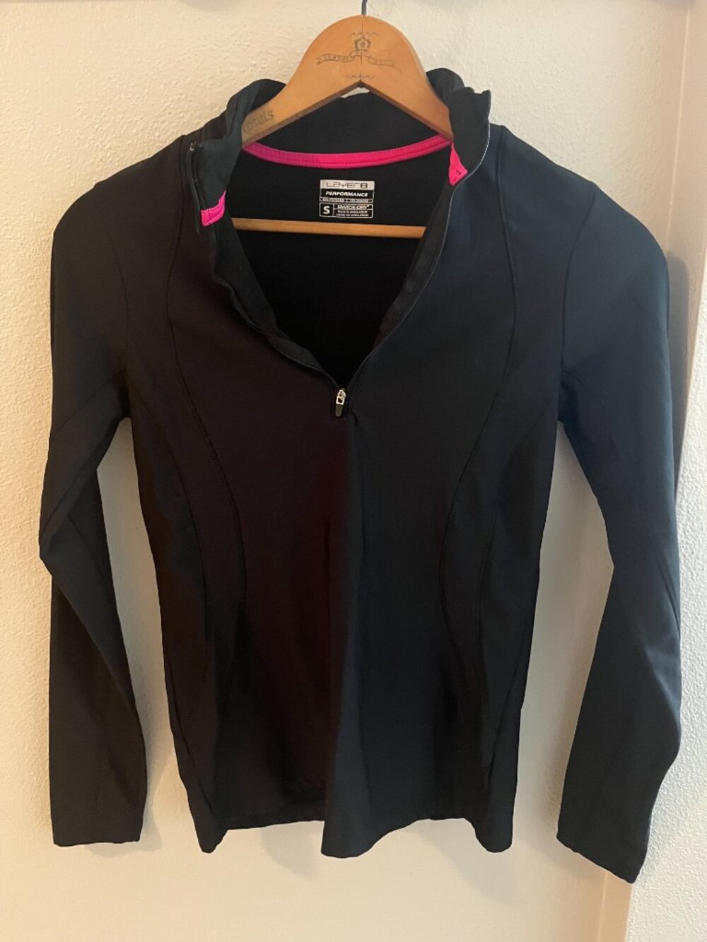 Layer 8 Performance Half-Zip Long Sleeve Workout Top in Black